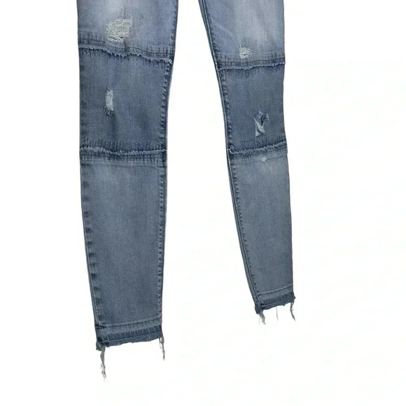 HUDSON ‘Nico Custom Midrise Patchwork Super  Skinny’ Denim Jeans Size 26 - Picture 5 of 10